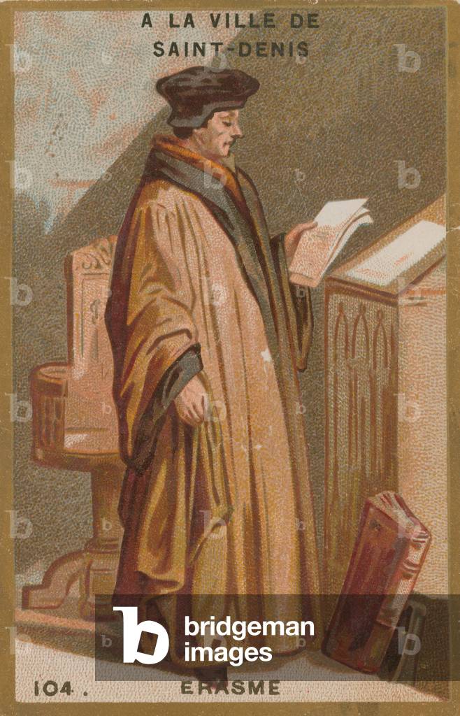 Desiderius Erasmus, 15th/16th Century Dutch scholar and theologian (chromolitho)