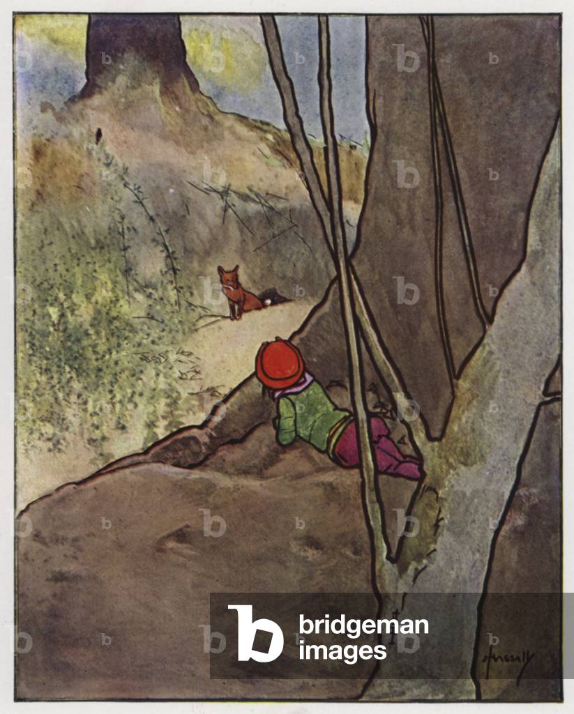 The fox (colour litho)