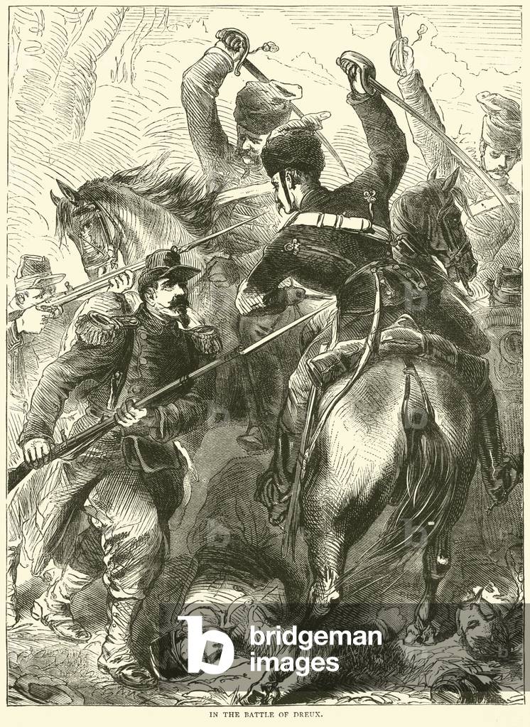 In the Battle of Dreux, November 1870 (engraving)