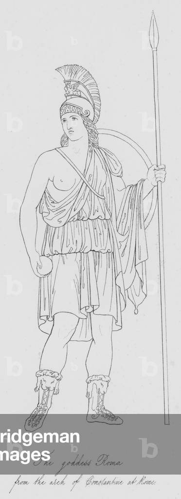 The goddess Roma, from the arch of Constantine at Rome (engraving)