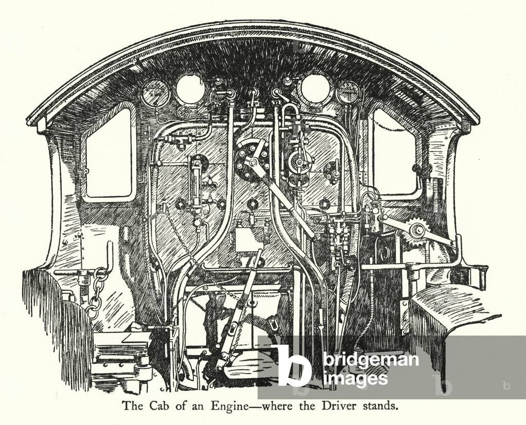The Cab of an Engine, where the Driver stands (litho)