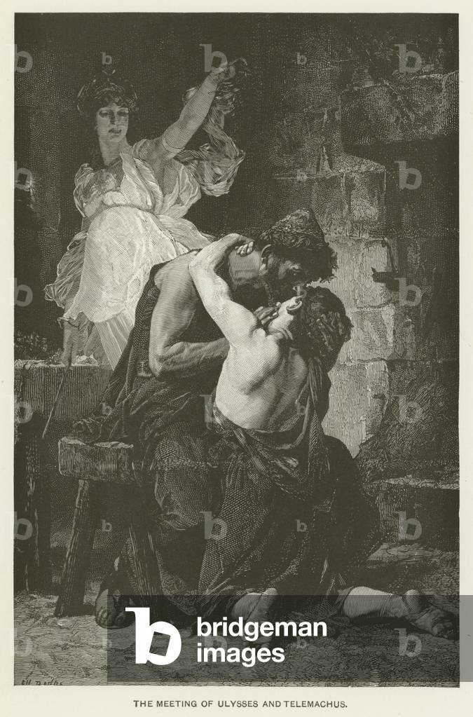 The meeting of Ulysses and Telemachus (engraving)