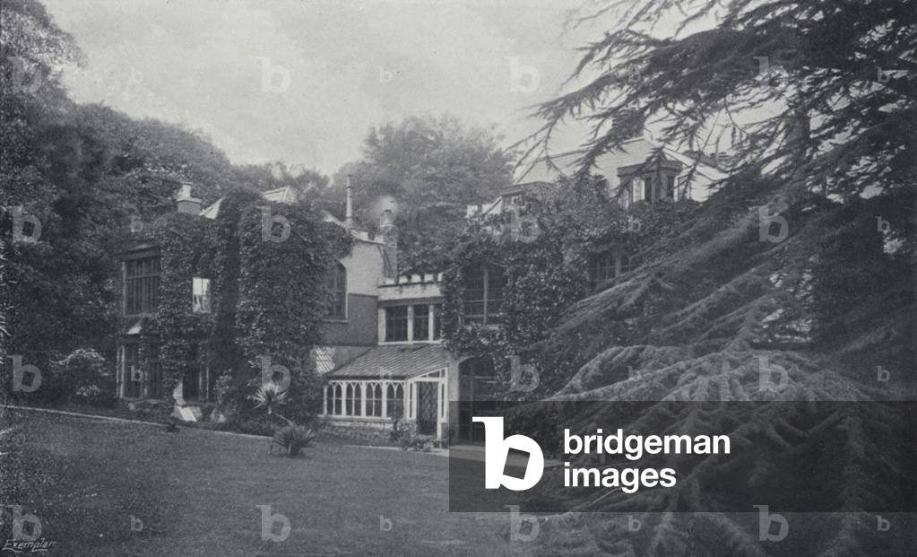 The Home of Tennyson, Farringford, Isle of Wight (b/w photo)