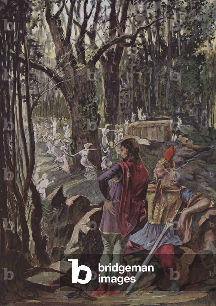 Les Danses Sacrees des Druidesses (colour litho)