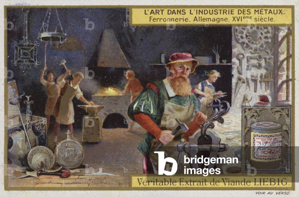 Ironworks, Germany, 16th Century (chromolitho)