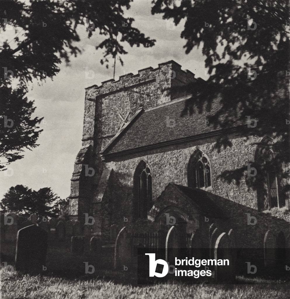Isle of Wight: Shalfleet Church (b/w photo)