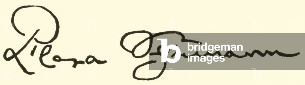 Clara (Josephine) Schumann, signature (engraving)