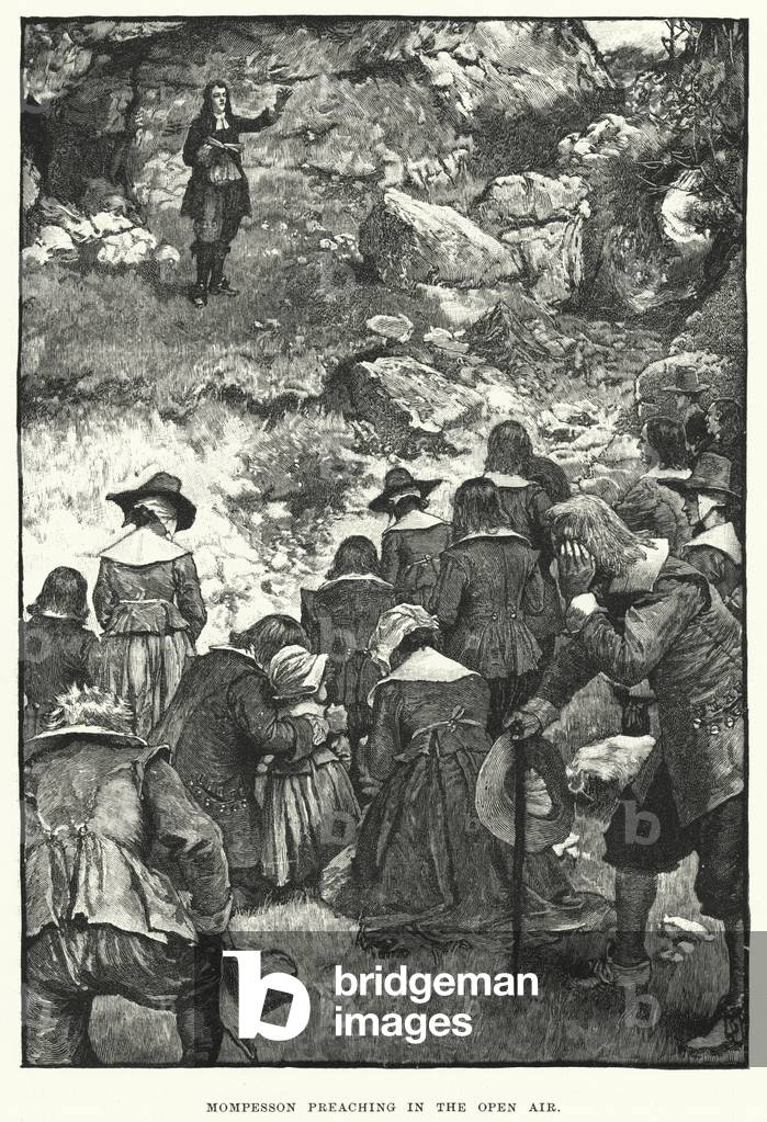 Mompesson preaching in the open air (engraving)