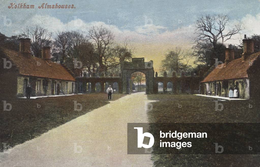 Holkham almshouses, Norfolk (colour photo)