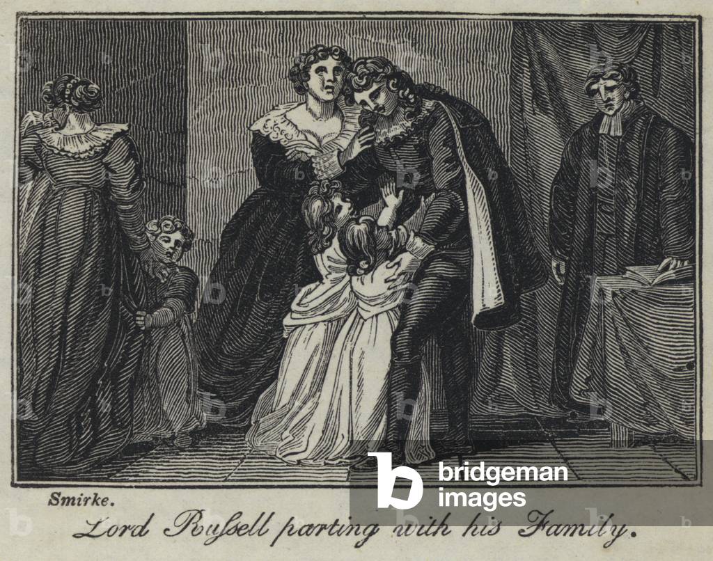 Lord Russell parting with his Family (engraving)