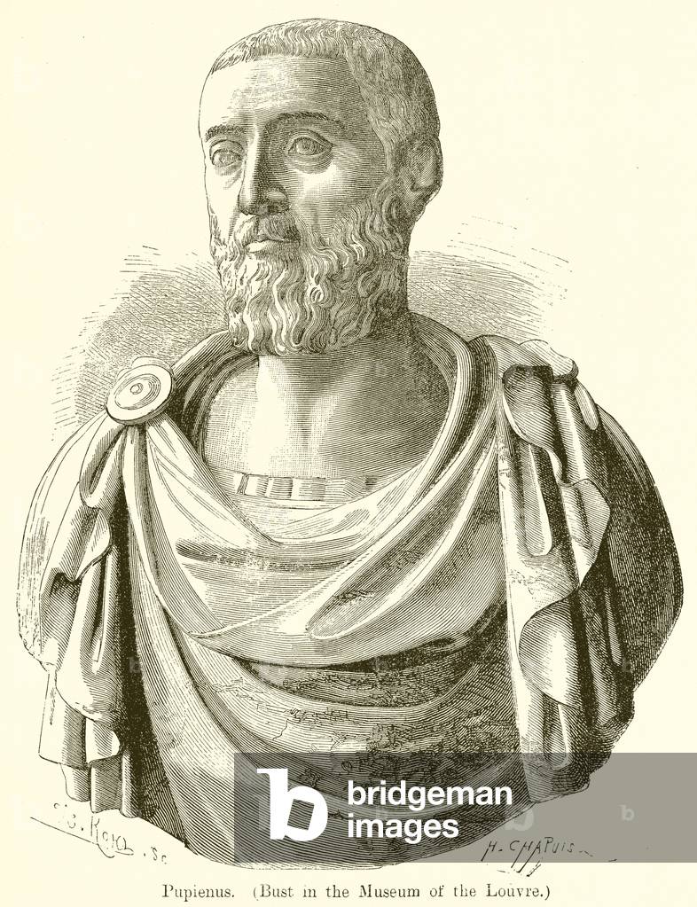 Pupienus. (Bust in the Museum of the Louvre) (engraving)