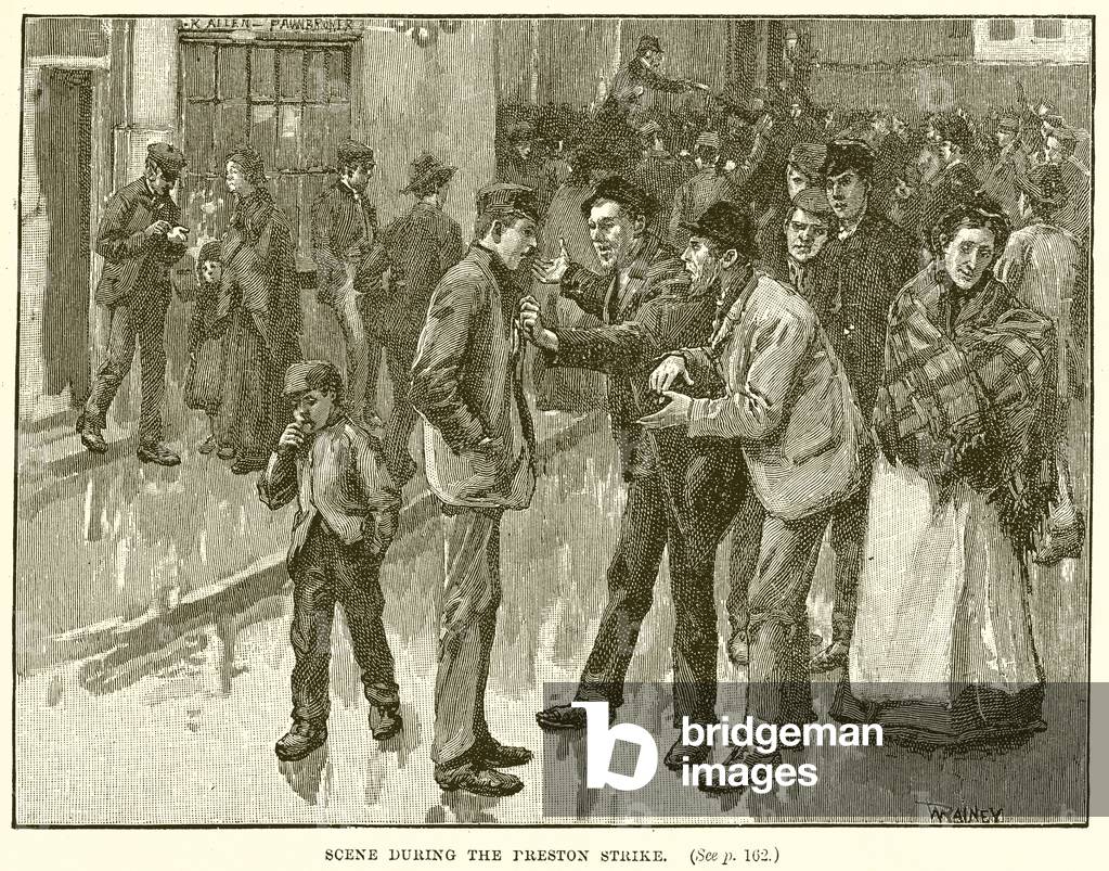 Scene during the Preston Strike (engraving)