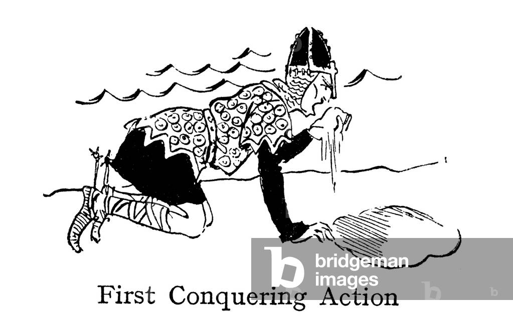 William The Conqueror, on arrival in England (lithograph)