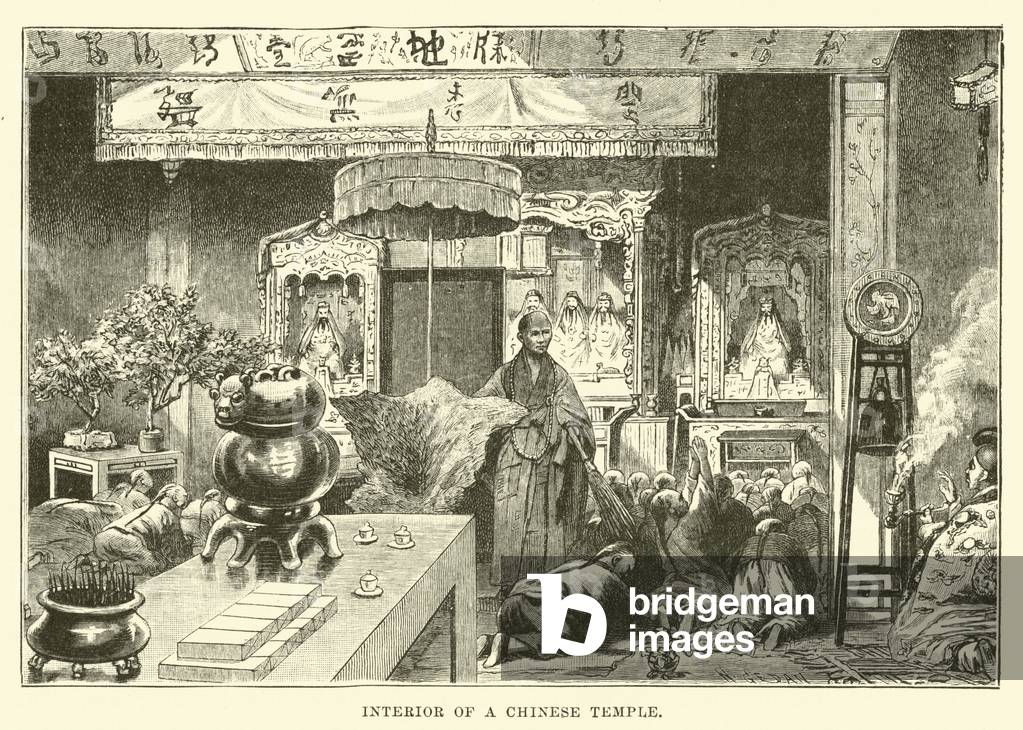 Interior of a Chinese Temple (engraving)