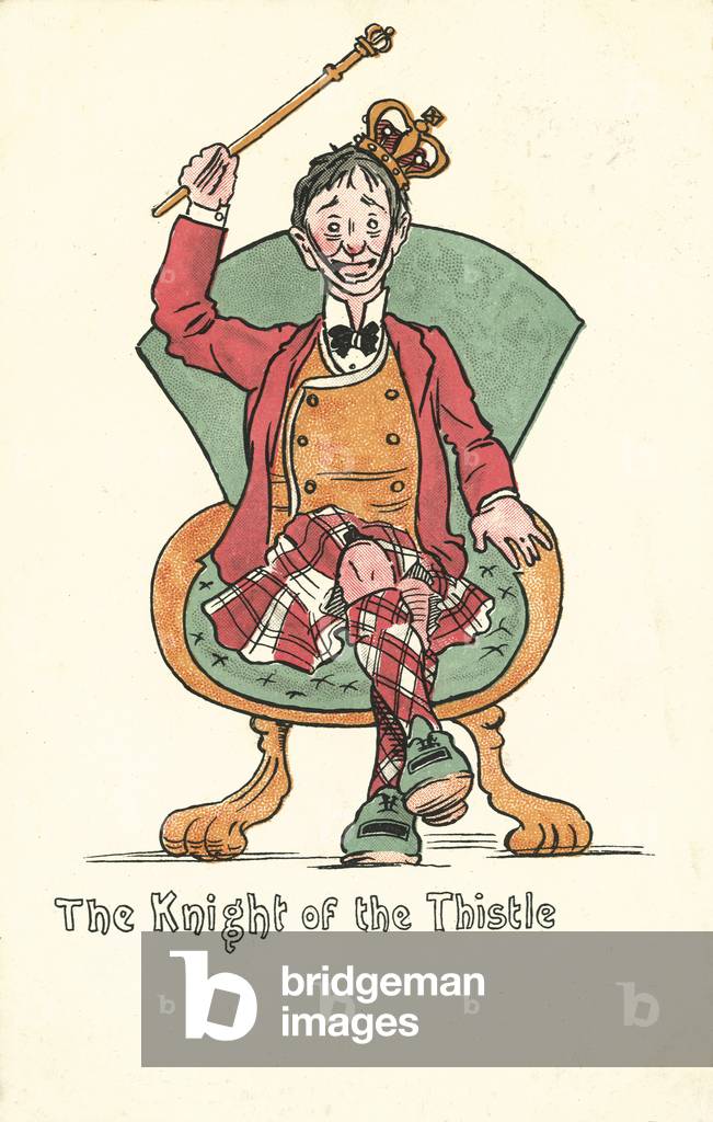 The Knight of the Thistle: caricature of a Scotsman (chromolitho)