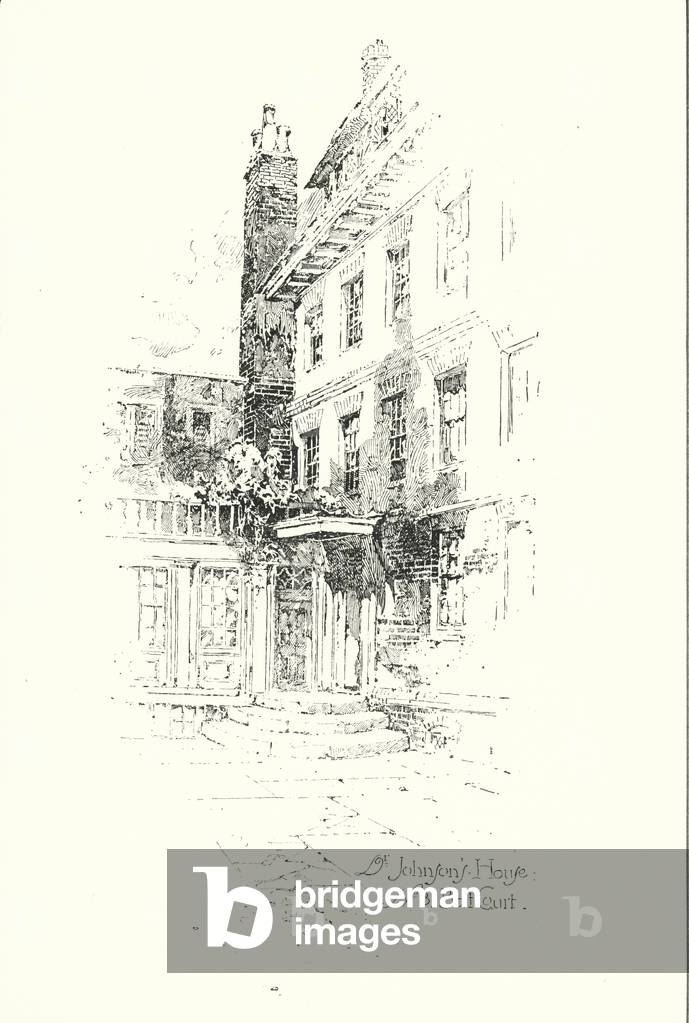 Dr Johnsons House, No 8 Bolt Court, London (litho)