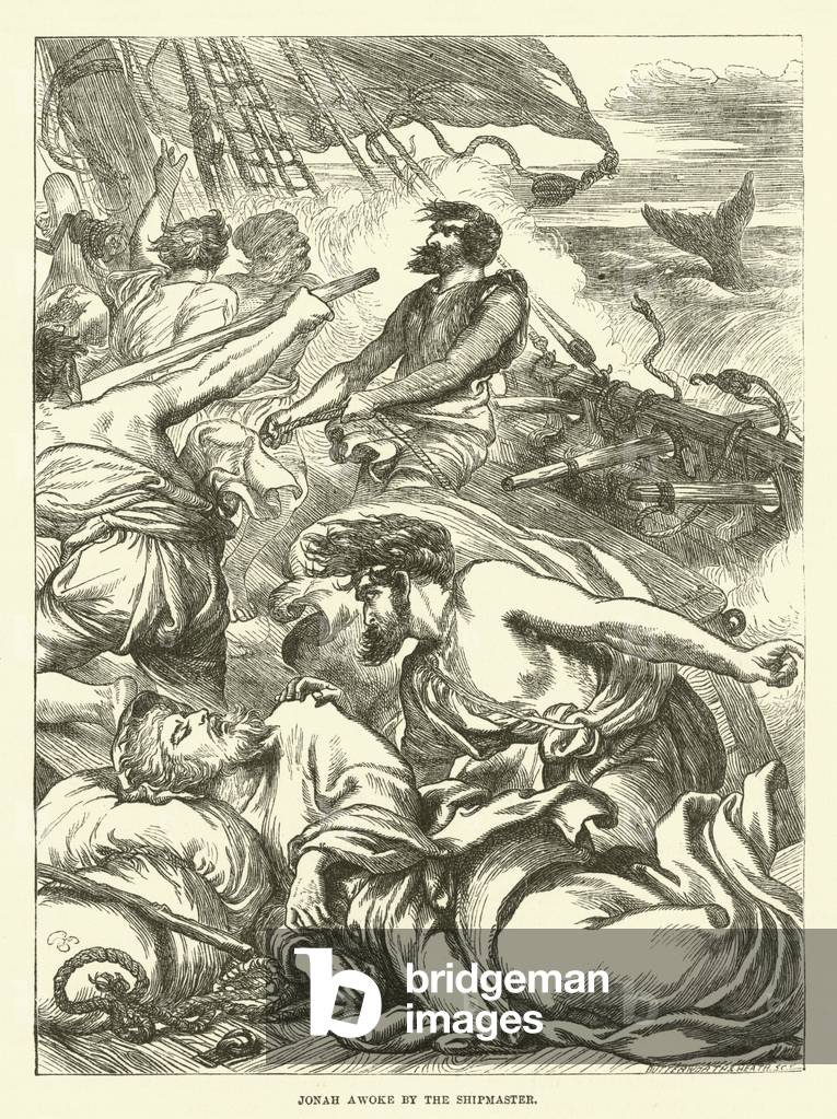 Jonah awoke by the shipmaster (engraving)