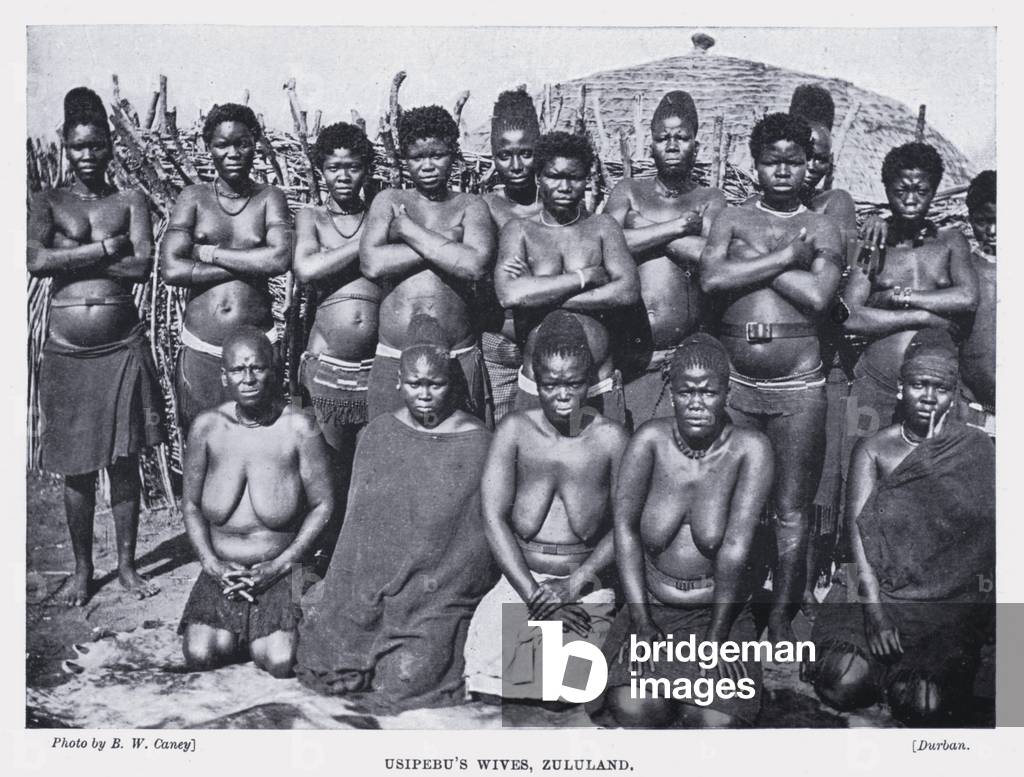 Usipebu's Wives, Zululand (b/w photo)