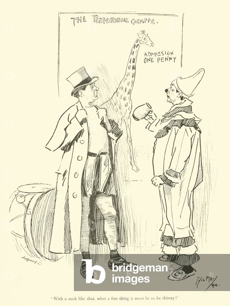 Cartoon by Phil May, from the 1890s (litho)