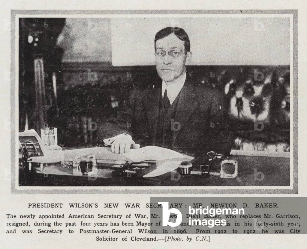 President Wilson's new War Secretary, Mr Newton D Baker (b/w photo)