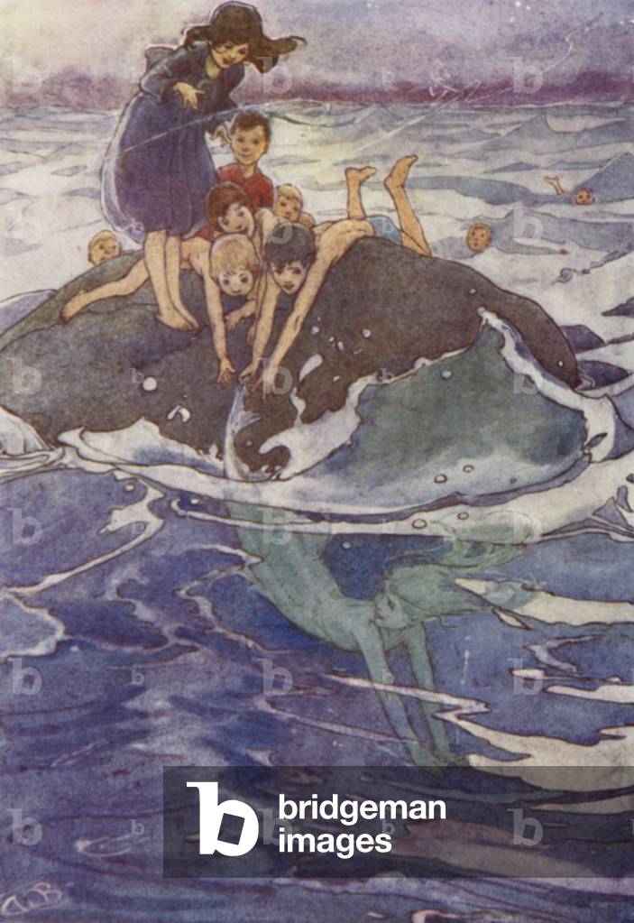 She slipped out of his Grasp (colour litho)