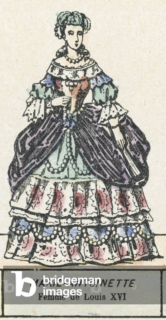 Marie-Antoinette, Femme de Louis XVI (coloured engraving)