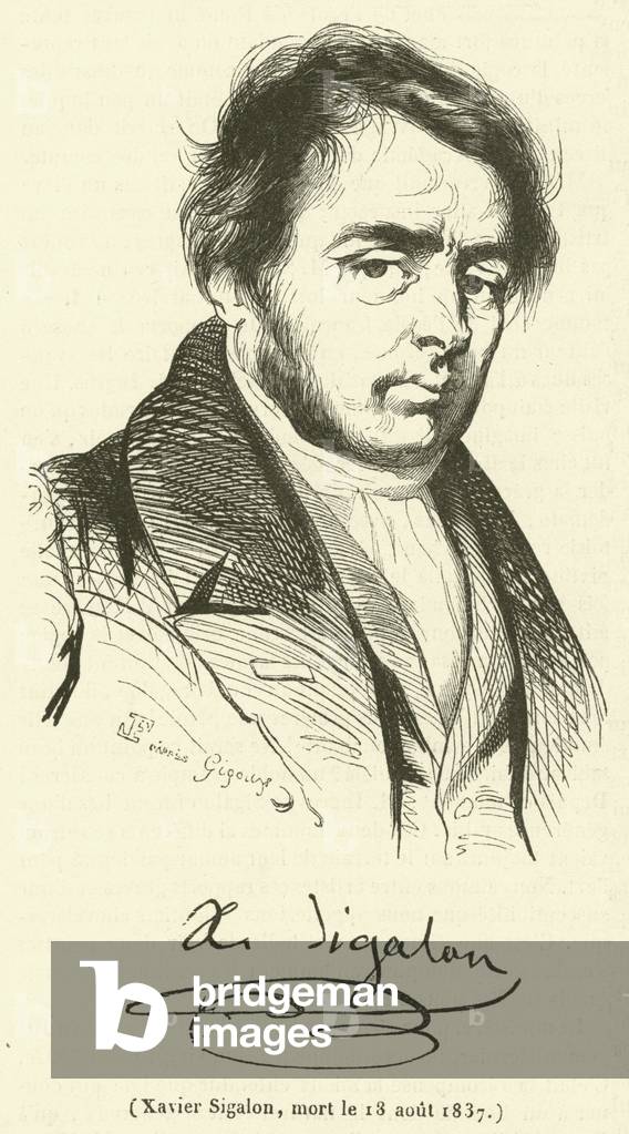 Xavier Sigalon, mort le 18 aout 1837 (engraving)