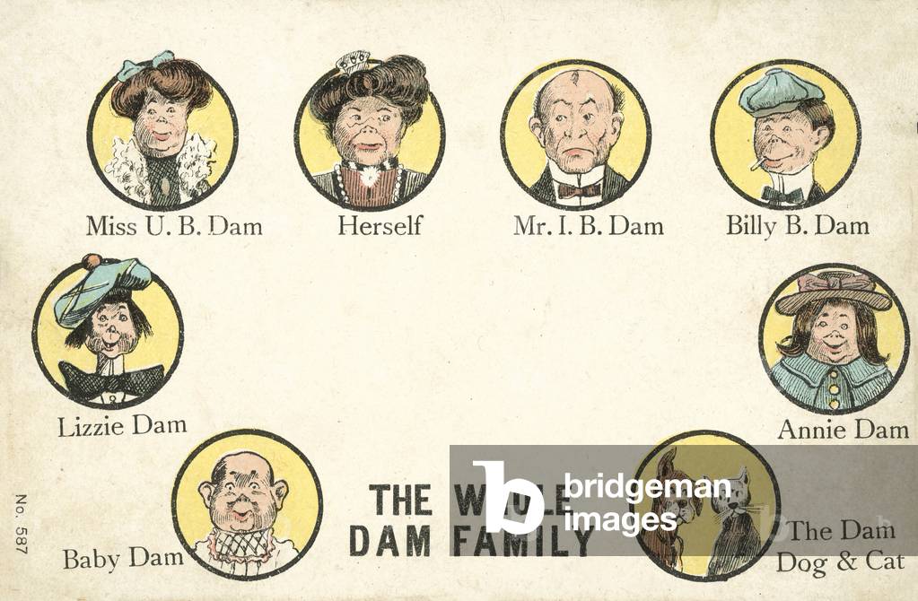 The Whole Dam Family (colour litho)