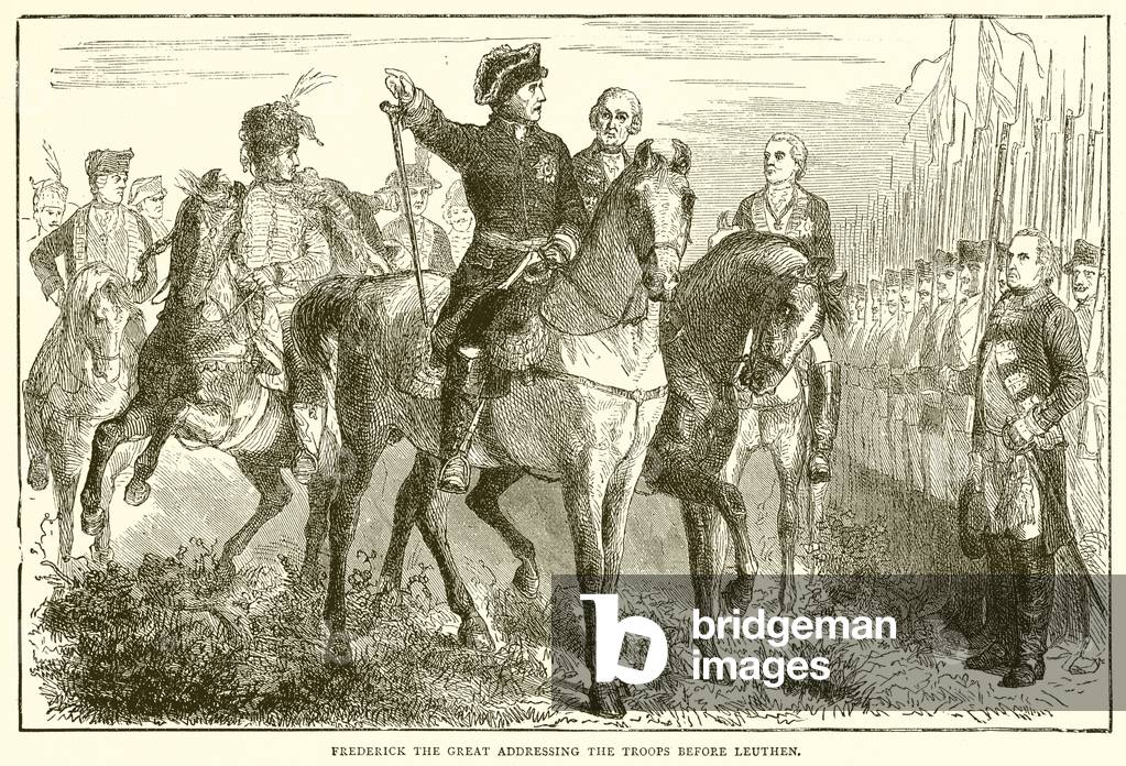 Frederick the Great Addressing the Troops before Leuthen (engraving)
