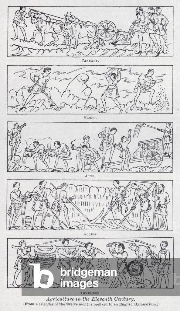 Agriculture in the eleventh century (litho)