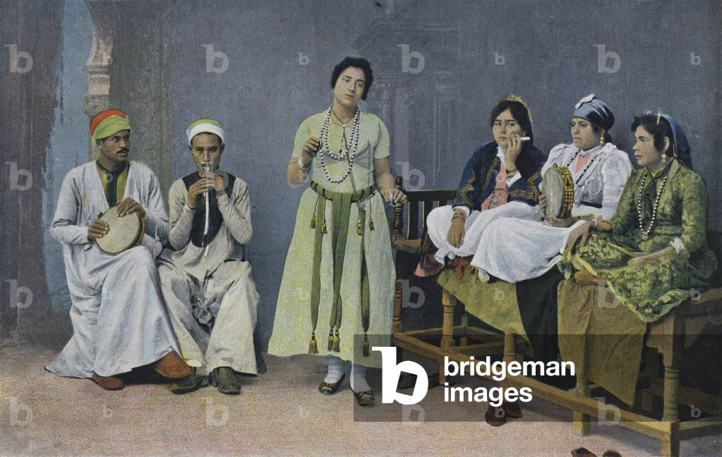 Cairo, Dancing Girls (coloured photo)