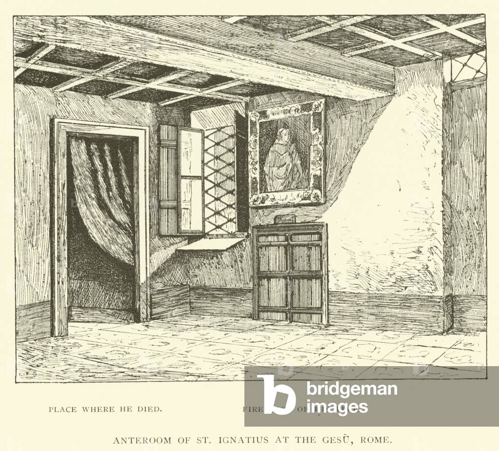Anteroom of St Ignatius at the Gesu, Rome (engraving)