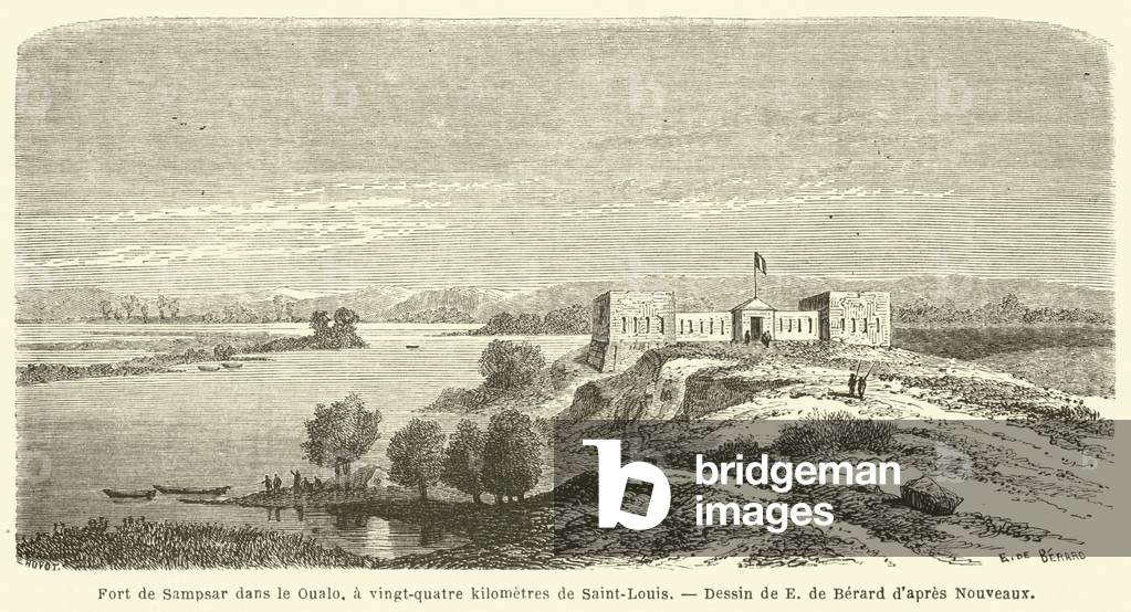 Fort de Sampsar dans le Oualo, a vingt-quatre kilometres de Saint-Louis (engraving)