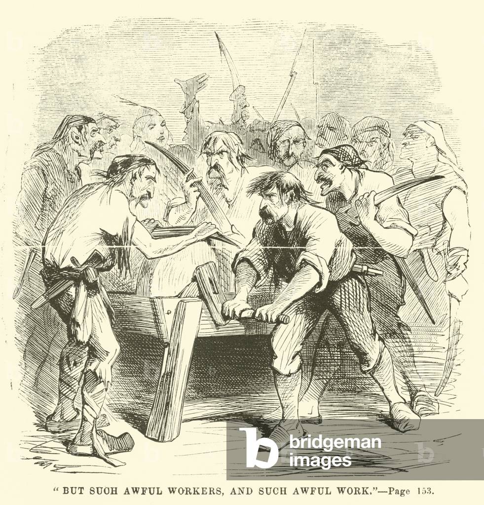 Illustration for A Tale of Two Cities by Charles Dickens (engraving)