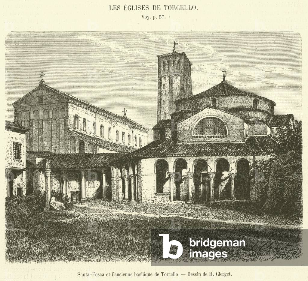 Santa-Fosca et l'ancienne basilique de Torcello (engraving)