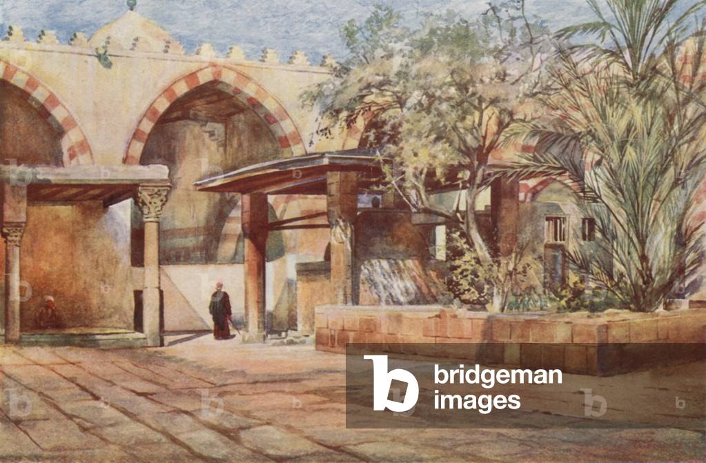 The Washing-Place, Ibrahim Agha's Mosque (colour litho)
