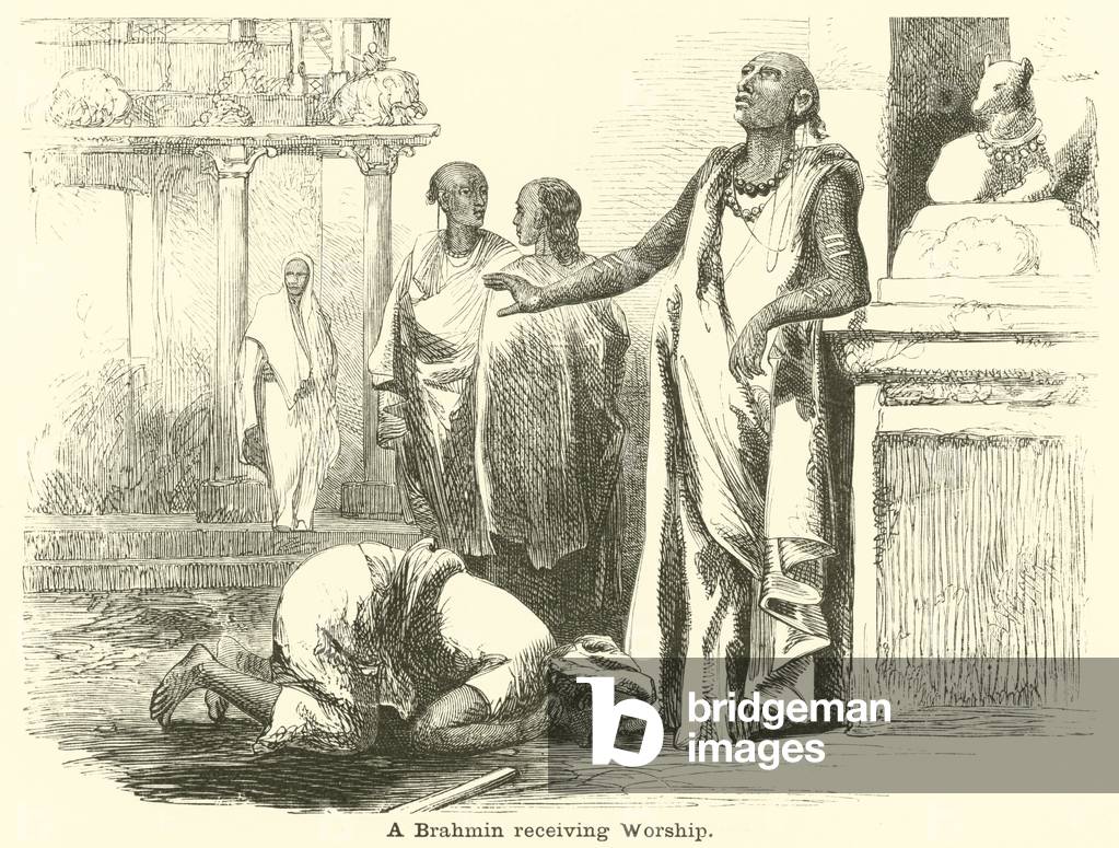 A Brahmin receiving Worship (engraving)