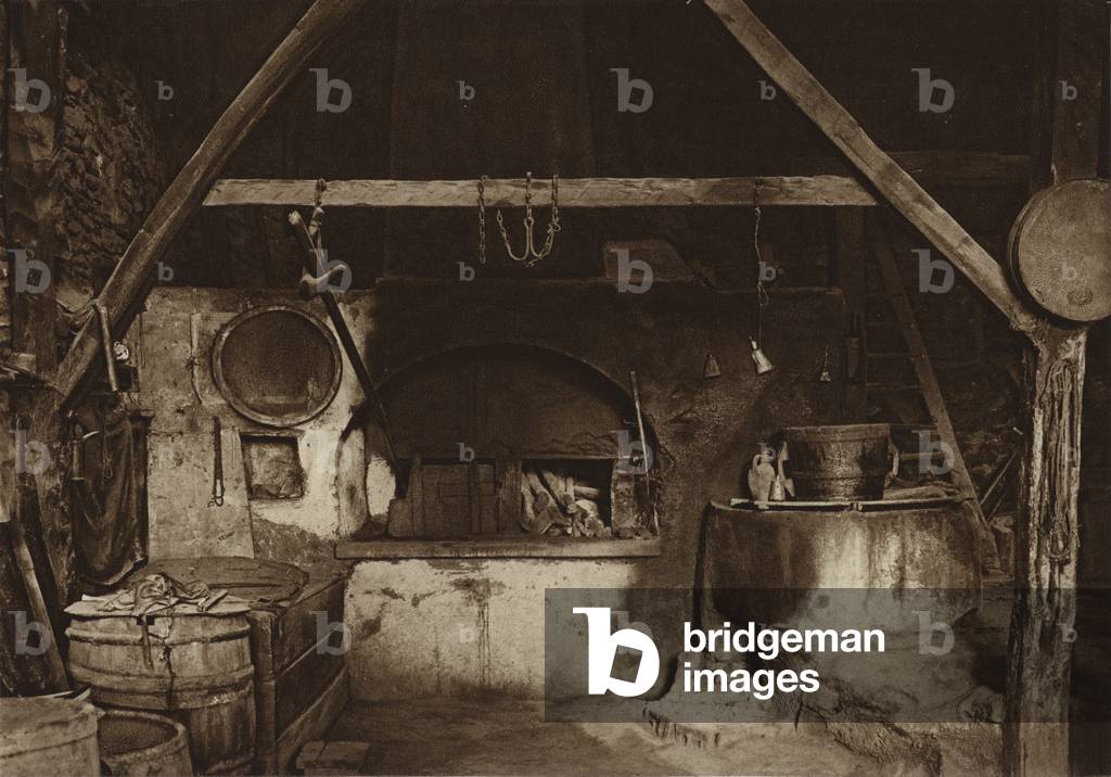 Interior of a Peasant's House (b/w photo)