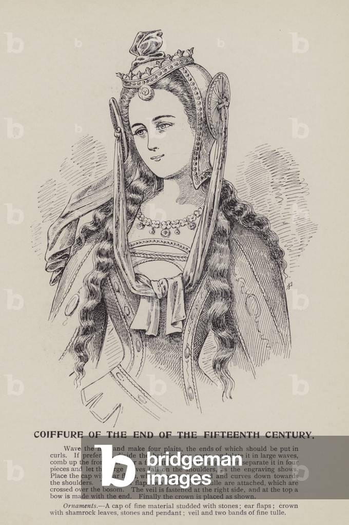 Coiffure of the End of the Fifteenth Century (engraving)