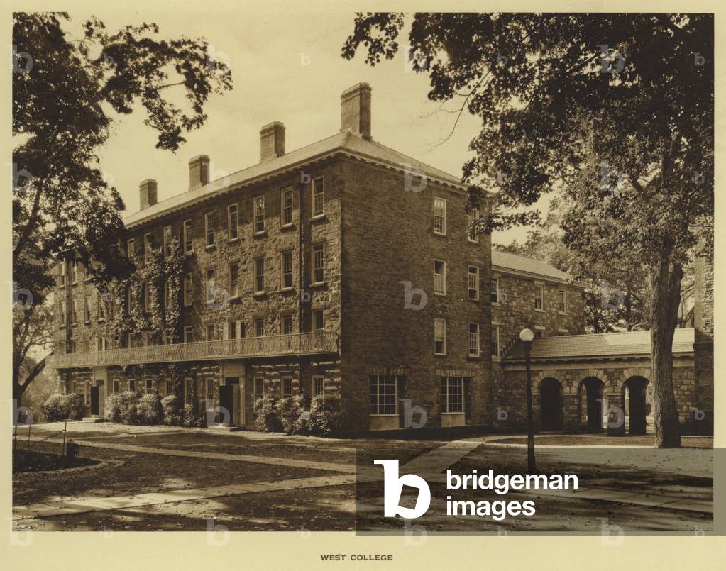 Princeton University: West College (b/w photo)