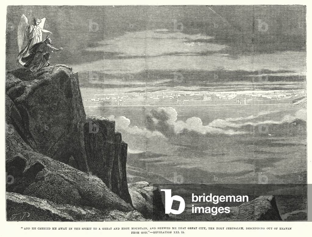 He carried me away in the spirit to a great and high mountain, Revelation XXI, 10 (engraving)
