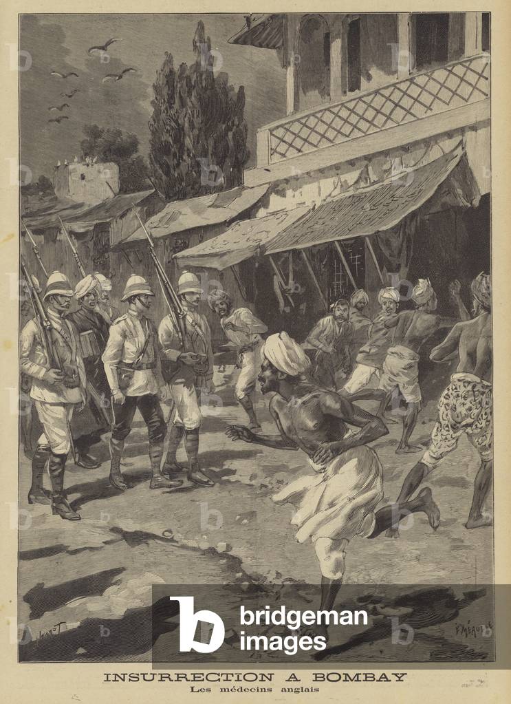 Uprising in Bombay (litho)