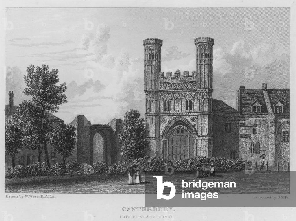 Canterbury, Gate of St Augustine's (engraving)