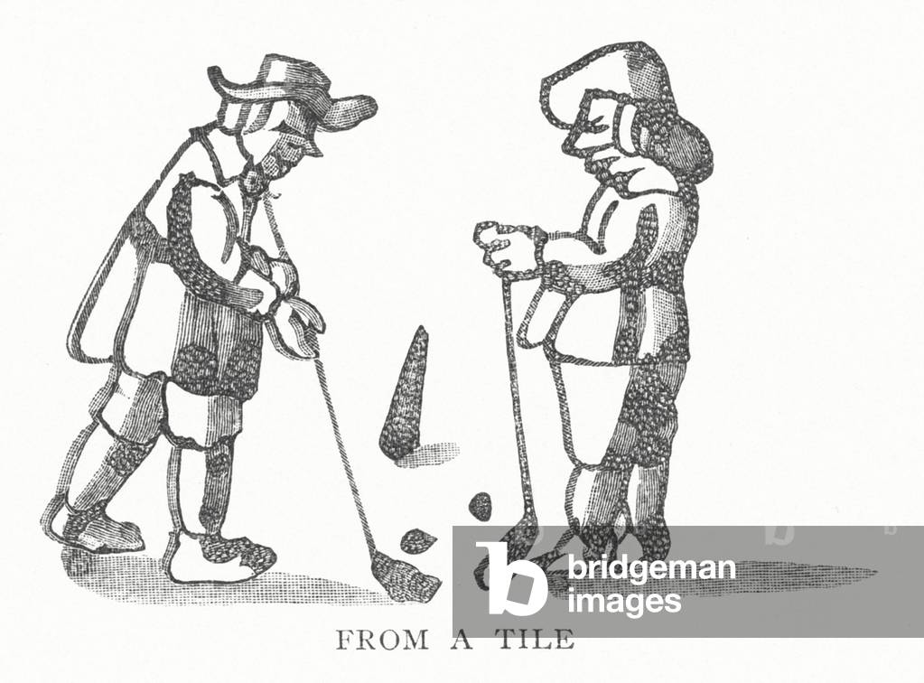 Golf: From a tile (litho)