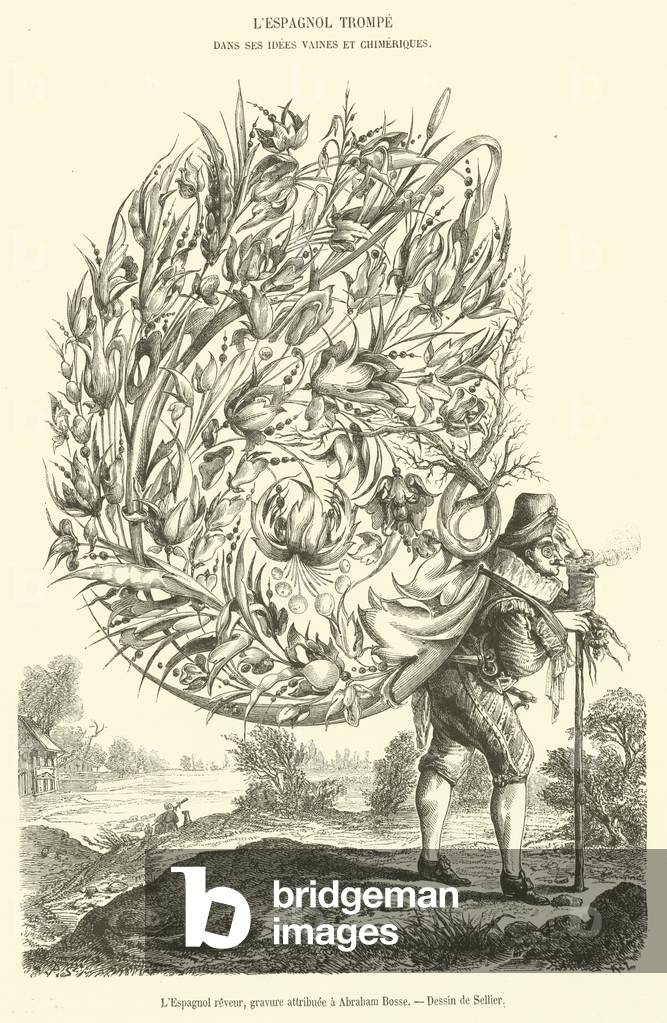 L'Espagnol reveur, gravure attribuee a Abraham Bosse (engraving)