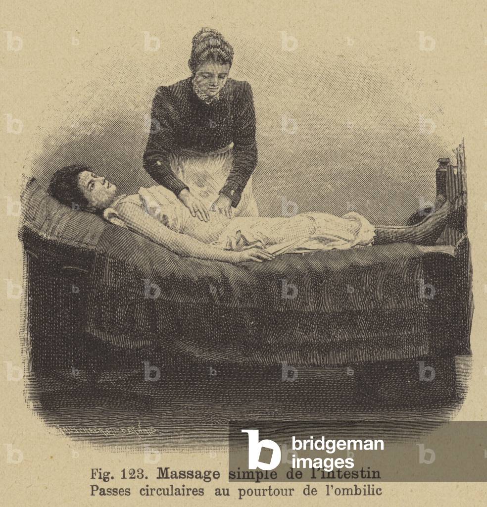 Simple intestinal massage (engraving)