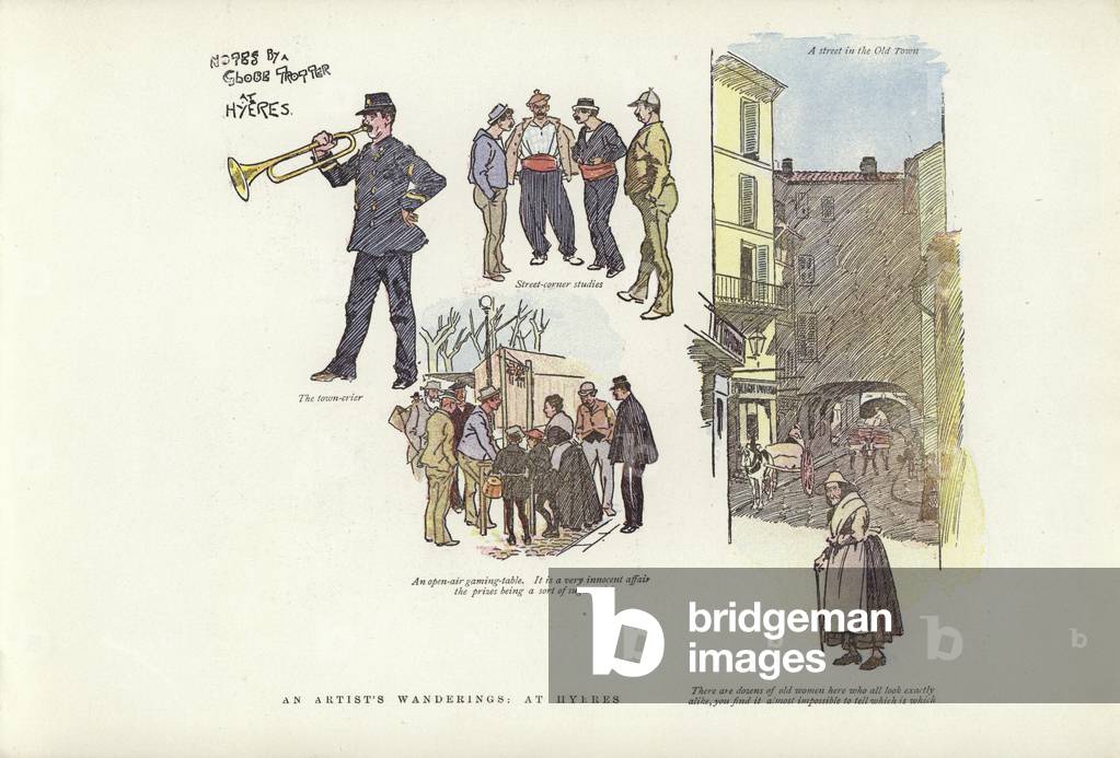 An artist's wanderings, at Hyeres (colour litho)