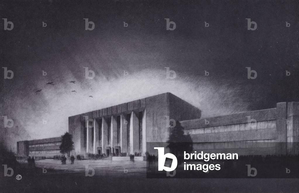 Chicago: Proposed Administration Building, 1933 Chicago World's Fair (b/w photo)