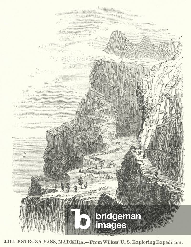 The Estroza Pass, Madeira (engraving)