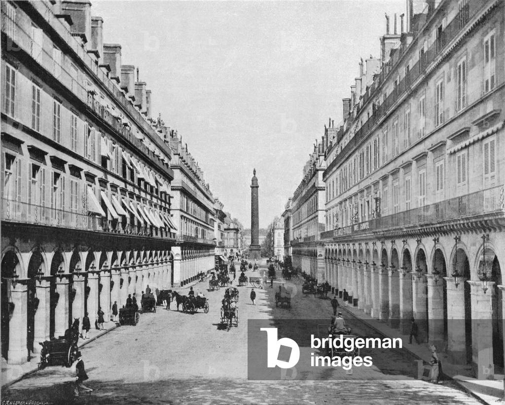 Paris - La Rue Castiglione - La Place Vendome (b/w photo)